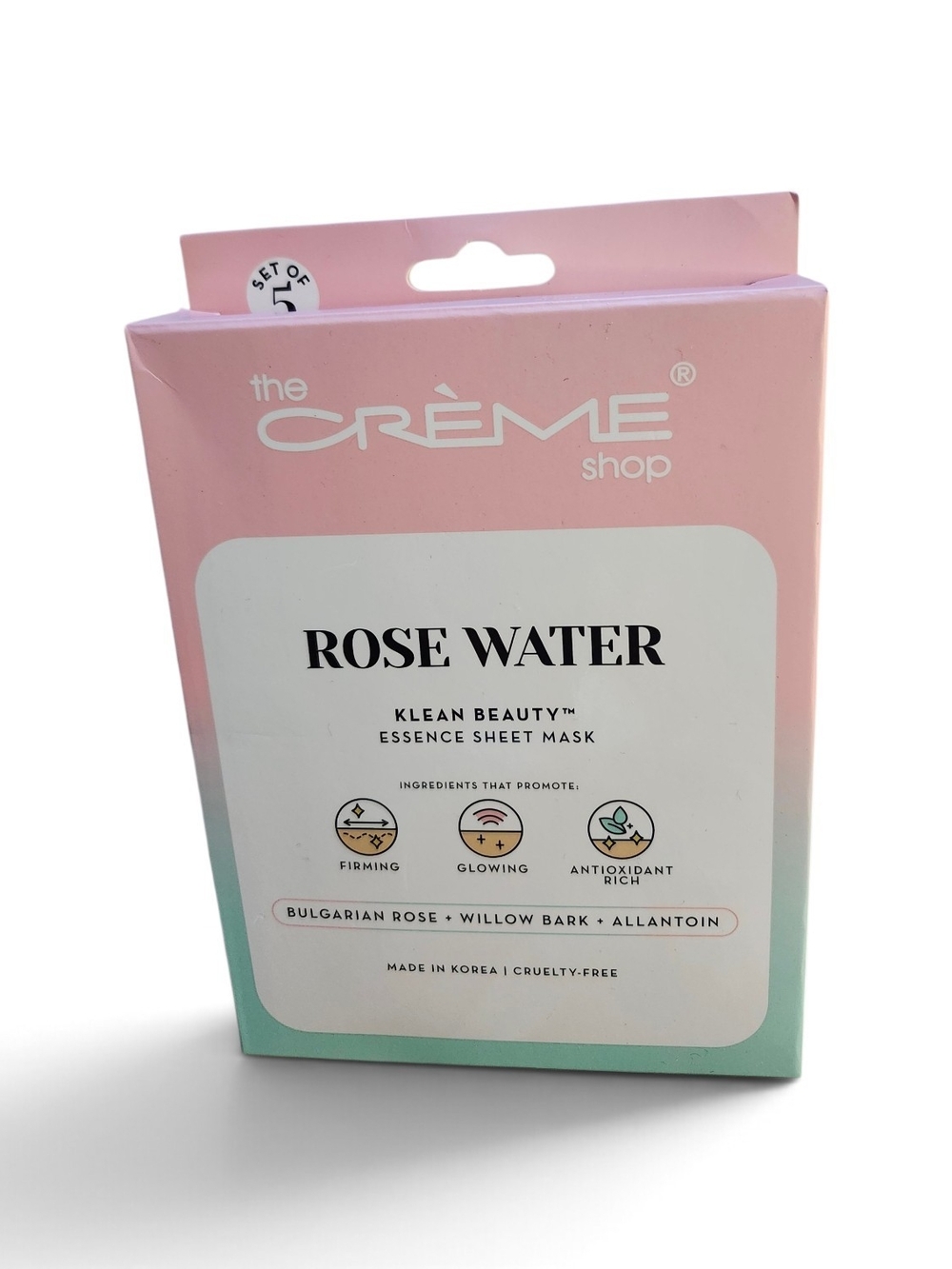 The Creme Shop NEW Set Of 5 Rose Water Essence Sheet Mask